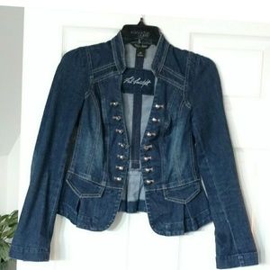White house black market denim jean jacket size 00